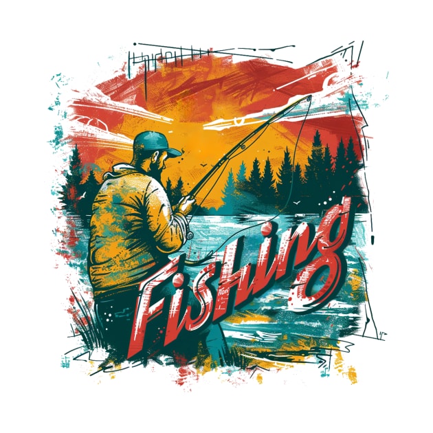 Fishing t-shirt by GreenMary Design