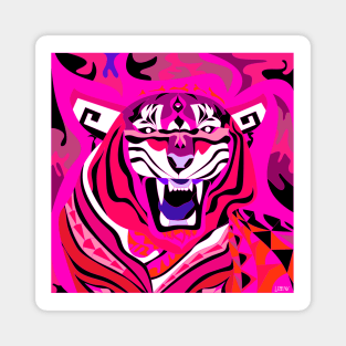 tiger in bengal zodiac in china wallpaper art Magnet