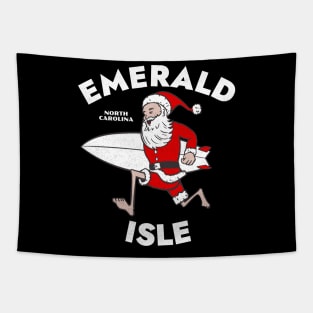 Emerald Isle, NC Christmas Vacationing Skiing Santa Tapestry