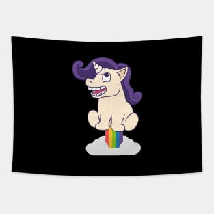 unicorn farting rainbow Tapestry