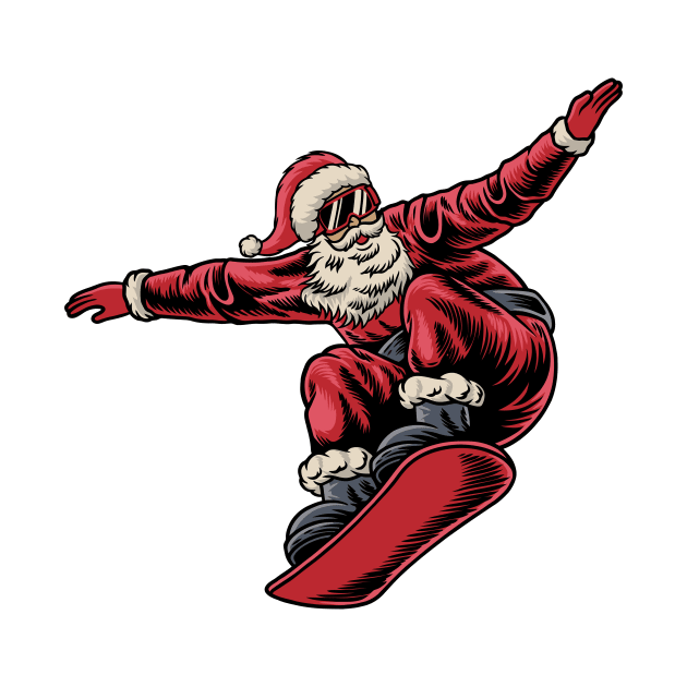 Cool Snowboarding Santa Claus by SLAG_Creative