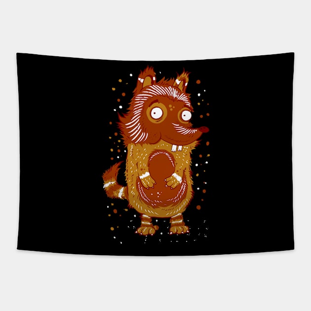 cute fox cartoon Tapestry by Mako Design 