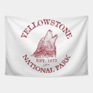 Yellowstone National Park Howling Wolf Tapestry