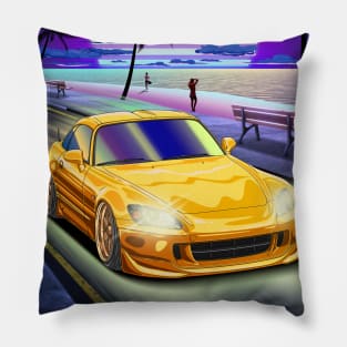 Honda S2000 Vaporwave Pillow