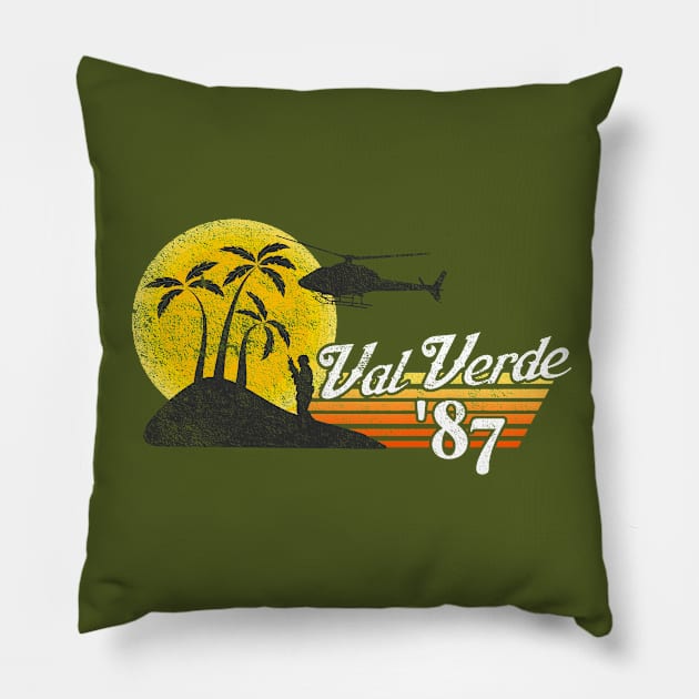 Val Verde 1987, distressed Pillow by hauntedjack