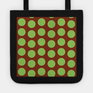 Green Brown Polka Dots Offset Seamless Repeat Pattern Tote