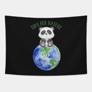 Copy of Cute Panda and Earth Save the Planet Tapestry