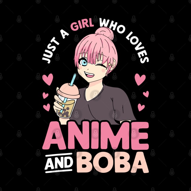 Just A Girl Who Loves Anime And Boba Tea Lover Girls Teen by Tee-Riss