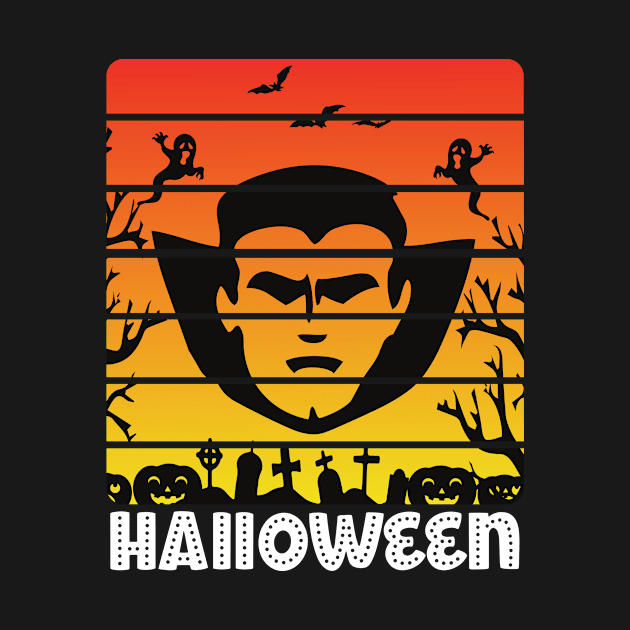 Halloween Dracula Retro Design by Rebel Merch