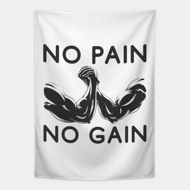 No pain no gain - Crazy gains - Nothing beats the feeling of power that weightlifting, powerlifting and strength training it gives us! A beautiful vintage design representing body positivity! Tapestry by Crazy Collective