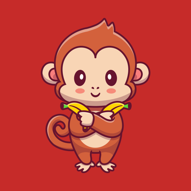 Cute Monkey Holding Banana by Catalyst Labs