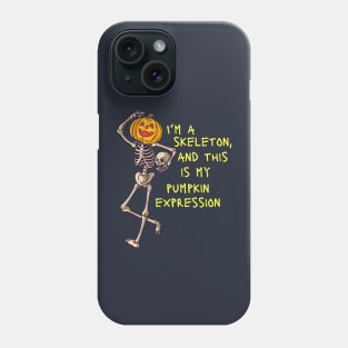 pumpkin head skeleton Phone Case