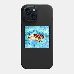 sea turtle square art painting Phone Case