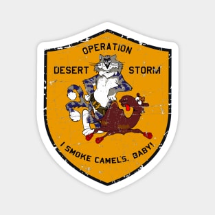 F-14 Tomcat - Op Desert Storm - I Smoke Camels, Baby! - Grunge Style Magnet