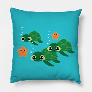 Sea Turtles and Friends Pillow