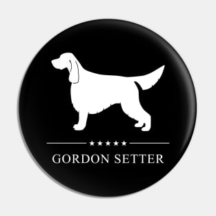 Gordon Setter Dog White Silhouette Pin