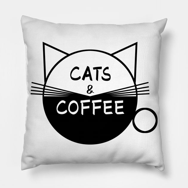 Cat Coffee Pet Love Caffeine Cute Pussy Meow Gift Pillow by bigD