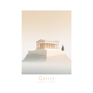 Minimal  Serene Acropolis Athens Poster T-Shirt