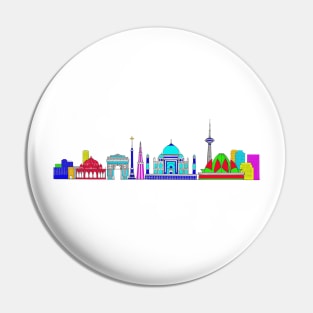 New Delhi skyline buildings Pin