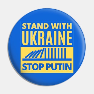 Stand With Ukraine, Stop Putin - Falling Dominoes Pin