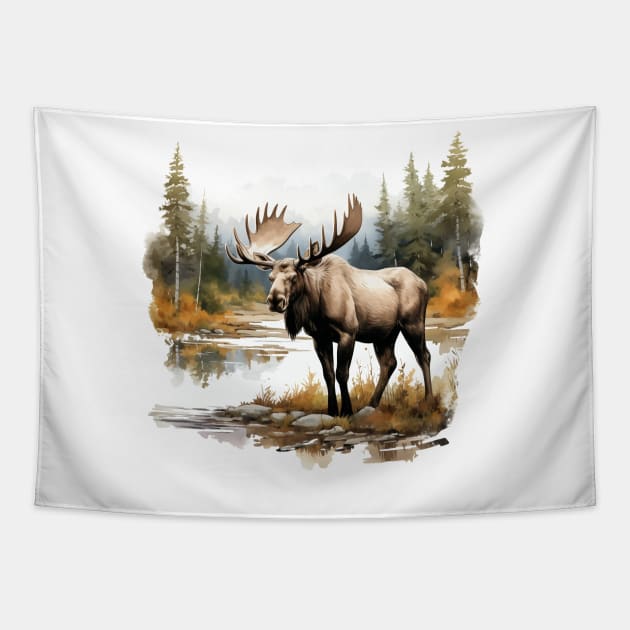 Wild Moose Tapestry by zooleisurelife