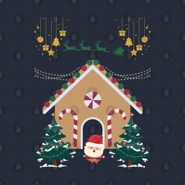 Christmas house with Santa by Zobayer