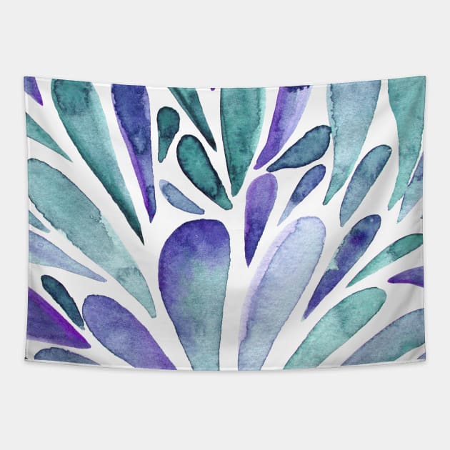 Watercolor artistic drops - turquoise and blue Tapestry by wackapacka