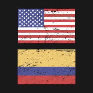 United States Flag & Colombia Flag T-Shirt