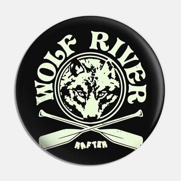 Retro Vintage Wolf River Rafting Pin by StudioPM71