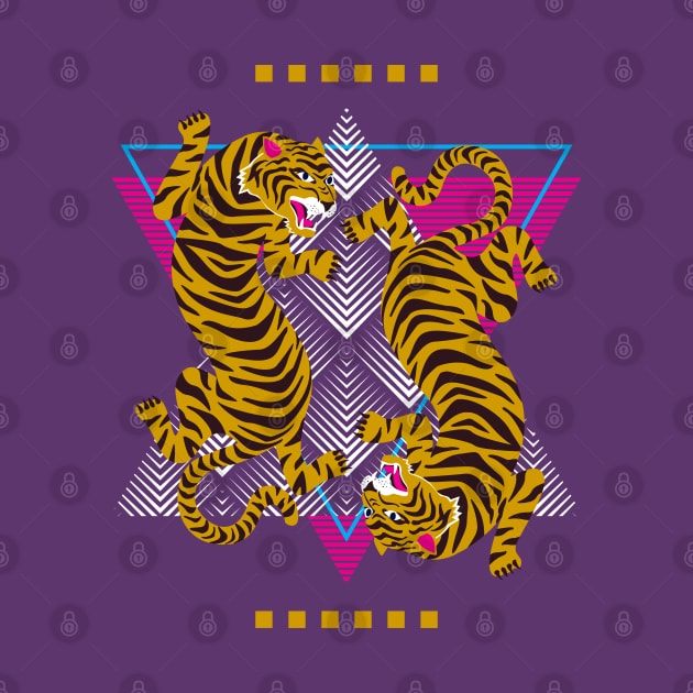 Double Tiger Funky Background by machmigo