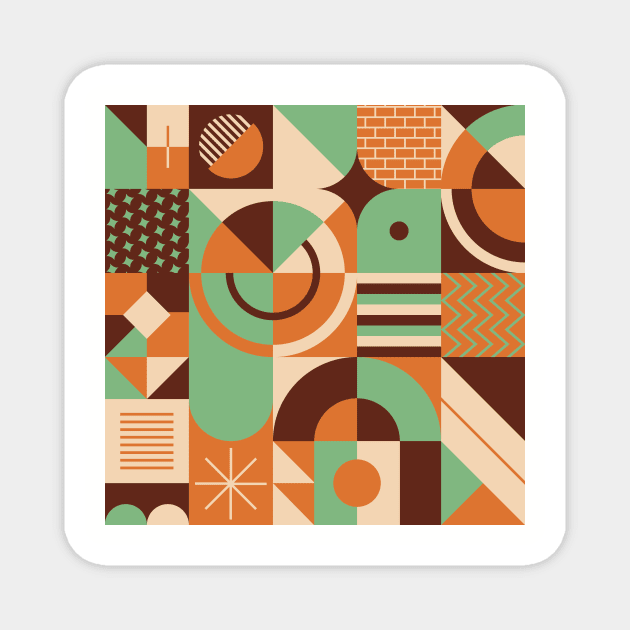 Bauhaus retro pattern Magnet by Léo Alexandre