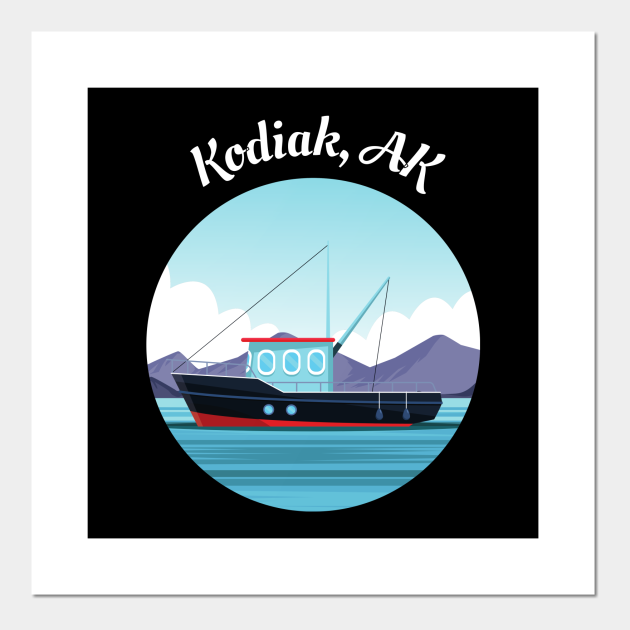 Kodiak Fishing Lover Alaska Cartoon Fishing Boat Fisherman Art - Kodiak - Posters and Art Prints | TeePublic Kodiak Fishing Lover Alaska Cartoon Fishing Boat Fisherman Art - Kodiak - Posters and Art Prints | TeePublic