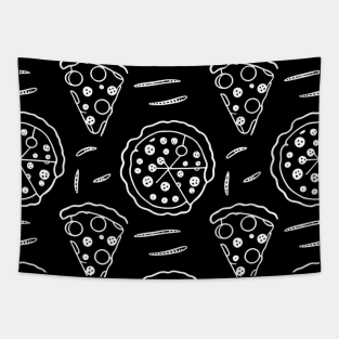 Pizza Pattern simple line art illustration Tapestry