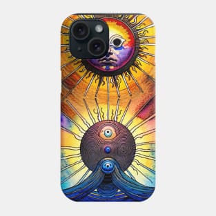 Trippy Sun With Face Phone Case
