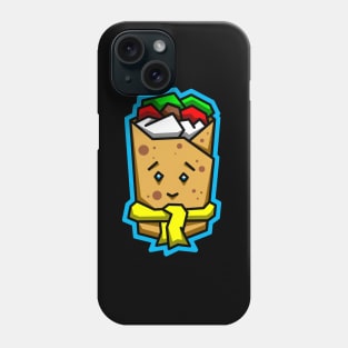 Cute Frozen Burrito in a Yellow Scarf - Mexican Food Lover Gift - Burrito Phone Case