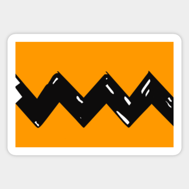 CB Zig Zag Pattern Orange Sticker - Charlie Brown - Sticker