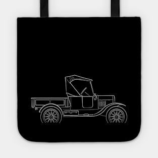 1925 Ford Model T - profile stenil, white Tote