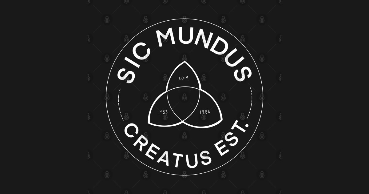 (black) dark time zones symbol with latin quote Dark Netflix T