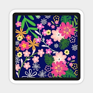 Cherry Blossoms Romance_Navy background Magnet