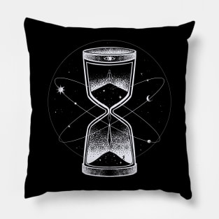 Galaxy Spiritual Hourglass design in tattoo stippling style Pillow