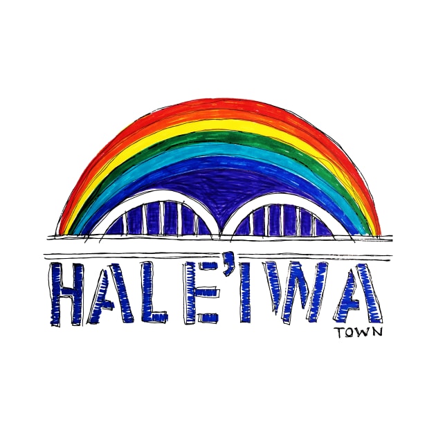 Haleiwa Rainbow Bridge Drawing by HaleiwaNorthShoreSign