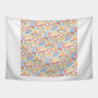 Tropical Hawaiian Mask with Colorful Design Gift Tapestry