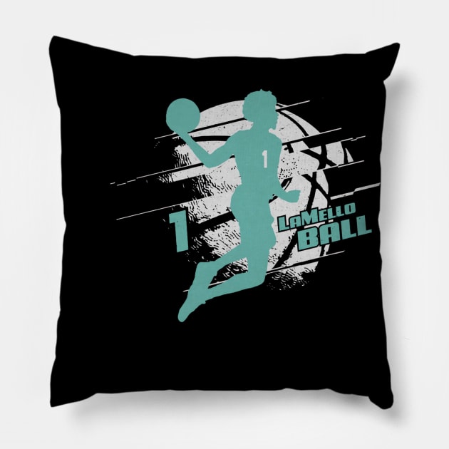 LaMelo Ball Charlotte Silhouette Pillow by danlintonpro