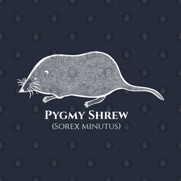 Pygmy Shrew with Common and Latin Names - animal drawing by Green Paladin