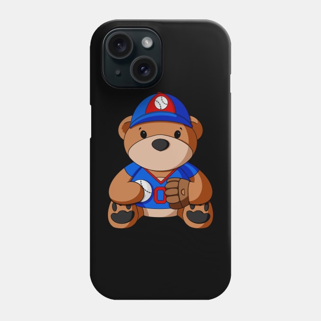 Baseball Player Teddy Bear Phone Case by Alisha Ober Designs