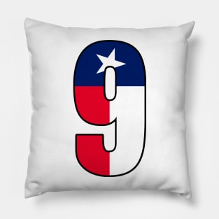 Number 9 Texas Flag Pillow