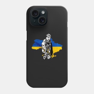 Glory to Ukraine. Peace for Ukraine - Ukrainian soldier hero. Phone Case