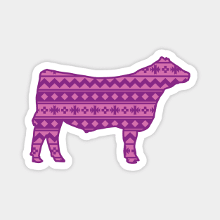 Show Steer Livestock with Pink Southwest Pattern Magnet