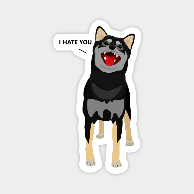 Black Shiba Inu Magnet by MushroomEye