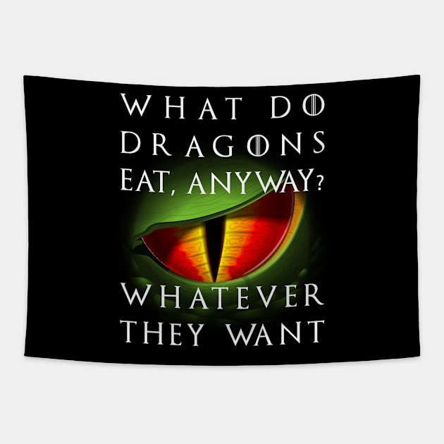 What Do Dragons Eat T-Shirt Eye Game Tapestry by MaryMas